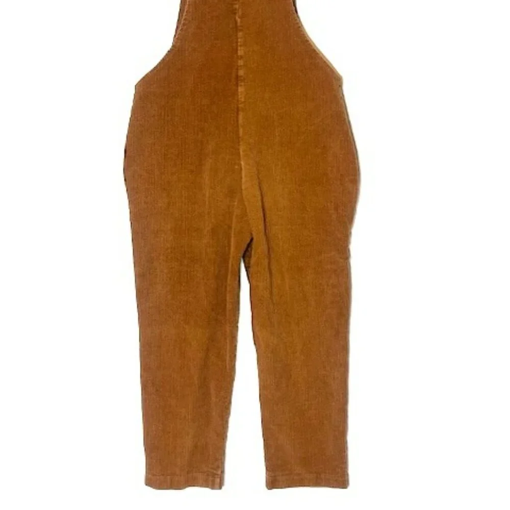 Day to Day Blu‎ Pepper Cropped Corduroy Brown Overalls Sz S